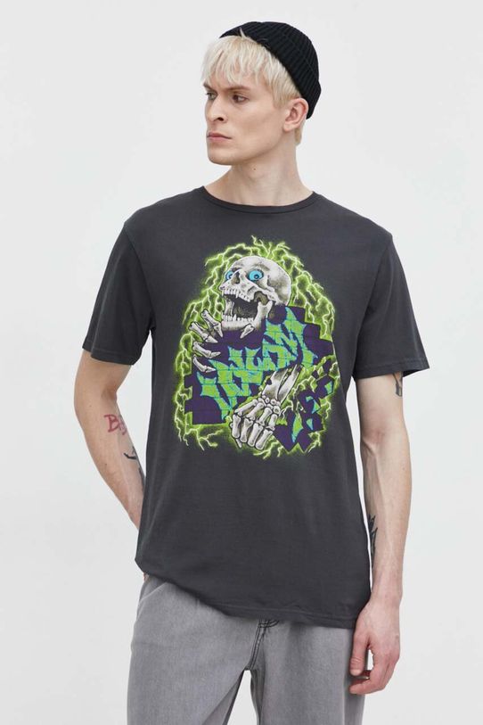Bavlnené tričko Volcom relaxed sivá A5212402