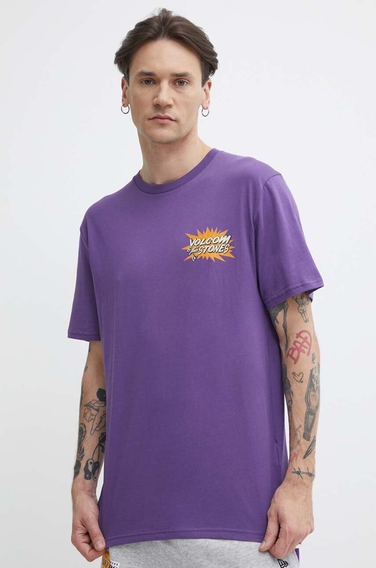 Volcom t-shirt bawełniany fioletowy A3512414