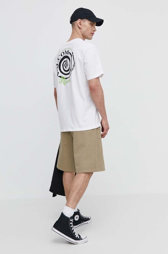 Volcom t-shirt bawełniany nadruk biały A3512450