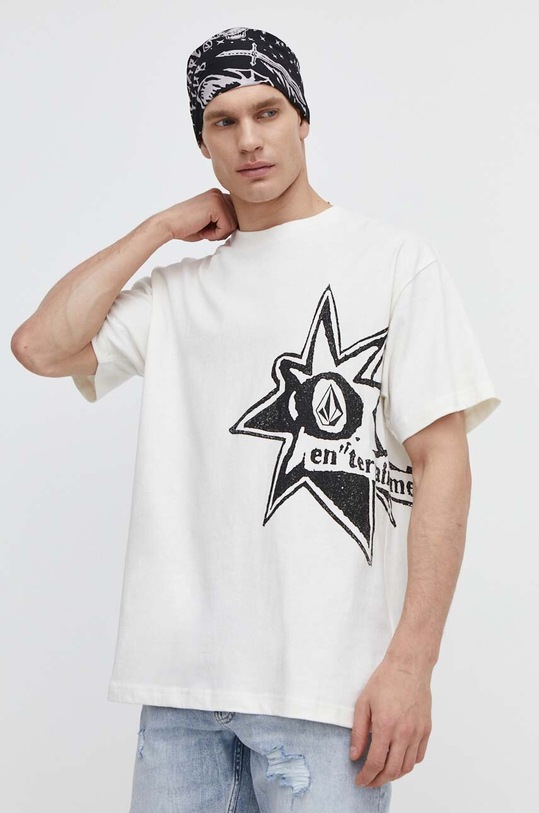 Volcom tricou din bumbac A5012410 bej SS24