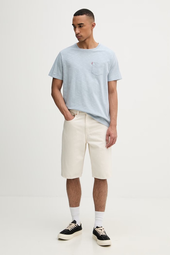 Levi's t-shirt męski bawełniany SS CLASSIC POCKET TEE 19342 niebieski SS26