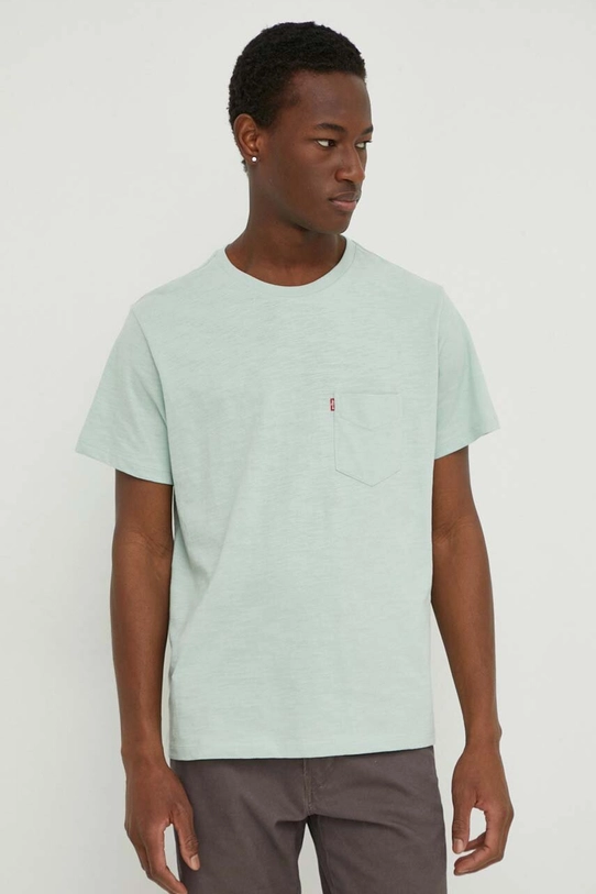 Levi's tricou din bumbac uni verde 19342