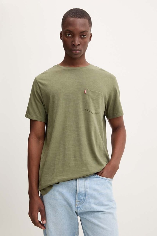 Levi's t-shirt bawełniany zielony 19342