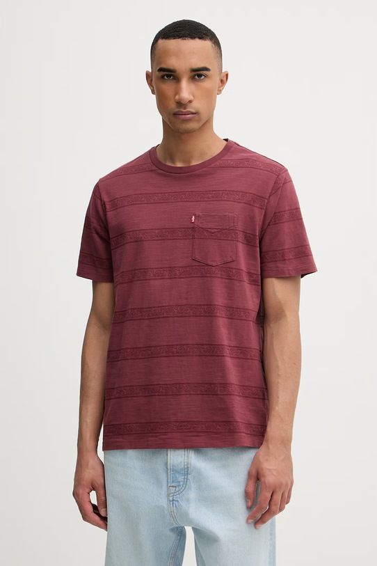 Levi's t-shirt męski bawełniany SS CLASSIC POCKET TEE czerwony 19342