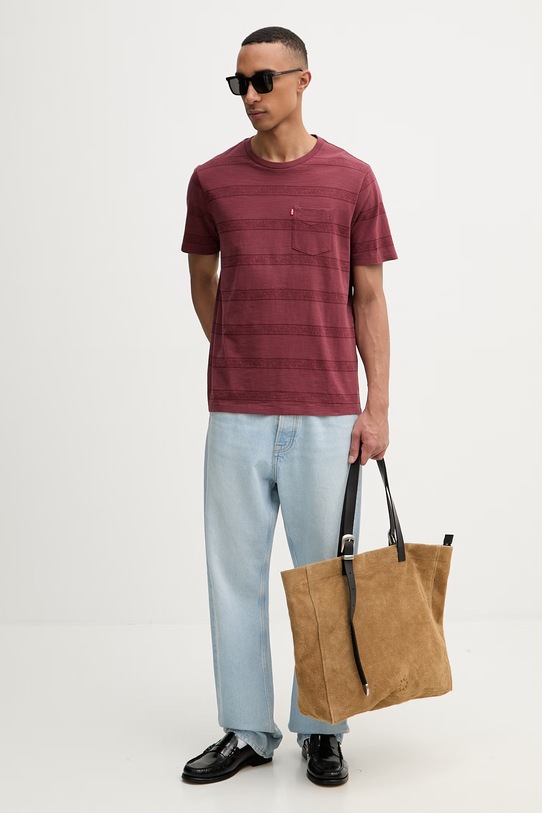 Levi's t-shirt męski bawełniany SS CLASSIC POCKET TEE 19342 czerwony SS26