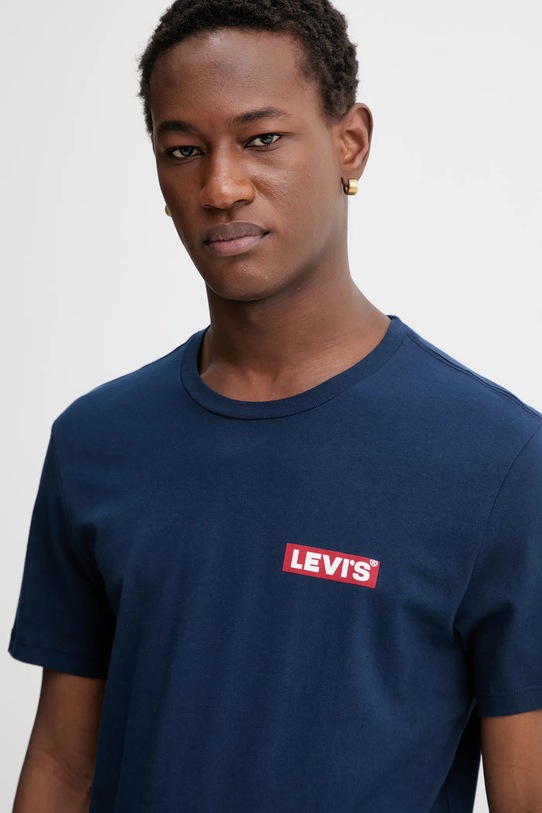Levi's t-shirt bawełniany 2-pack granatowy 79681