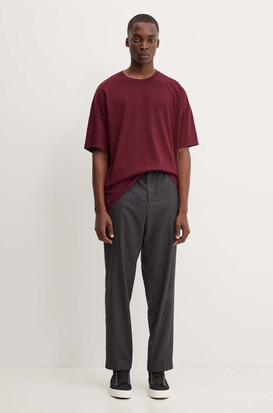 American Vintage tricou din bumbac MFIZ02AE24 burgundia AW24
