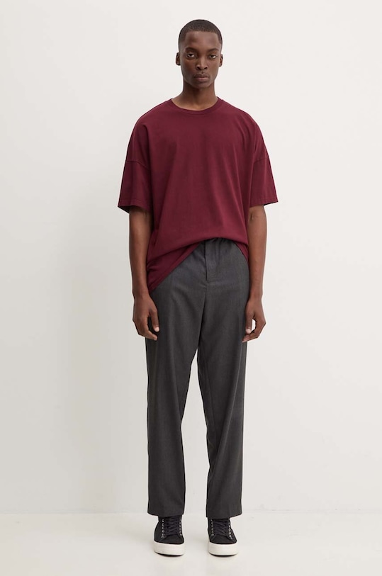 Bavlnené tričko American Vintage MFIZ02AE24 burgundské AW24