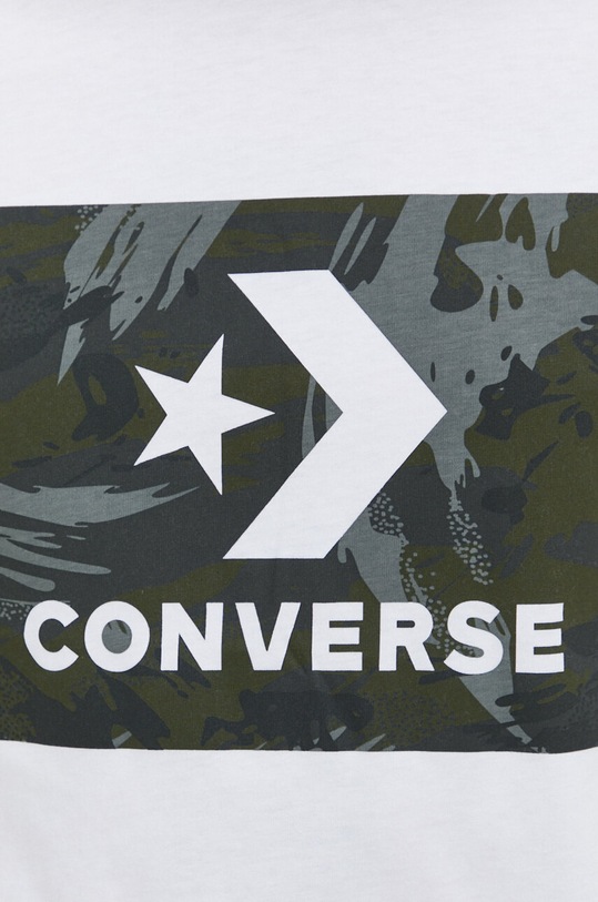 Bavlněné tričko Converse 10026575.A02 bílá