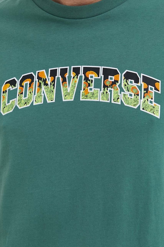 Bavlněné tričko Converse 10025971.A03 zelená
