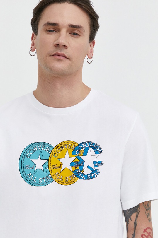 Converse tricou din bumbac print bej 10025973.A02