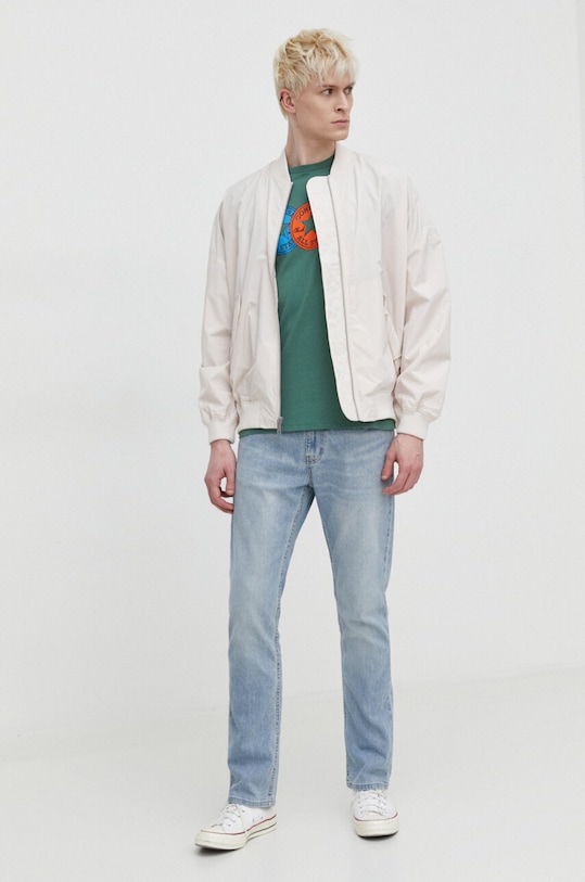 Bavlněné tričko Converse 10025973.A03 zelená SS24