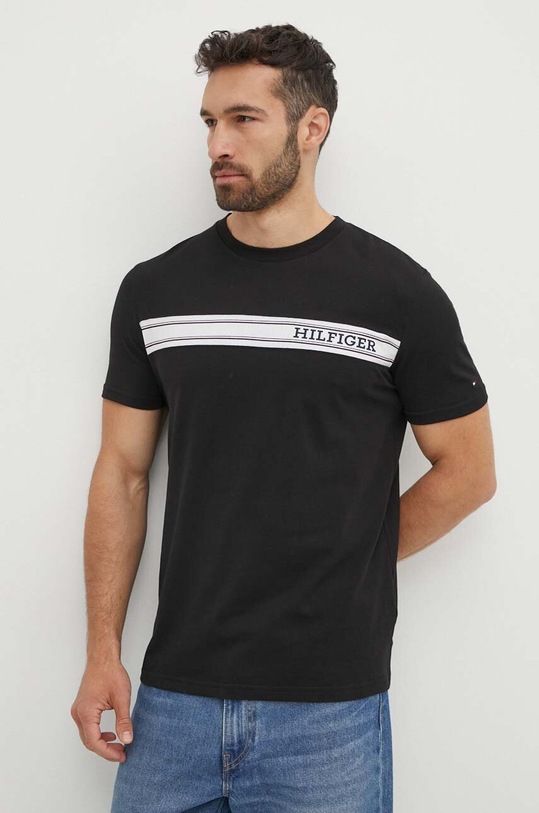 Tommy Hilfiger t-shirt bawełniany UM0UM03196 czarny SS24