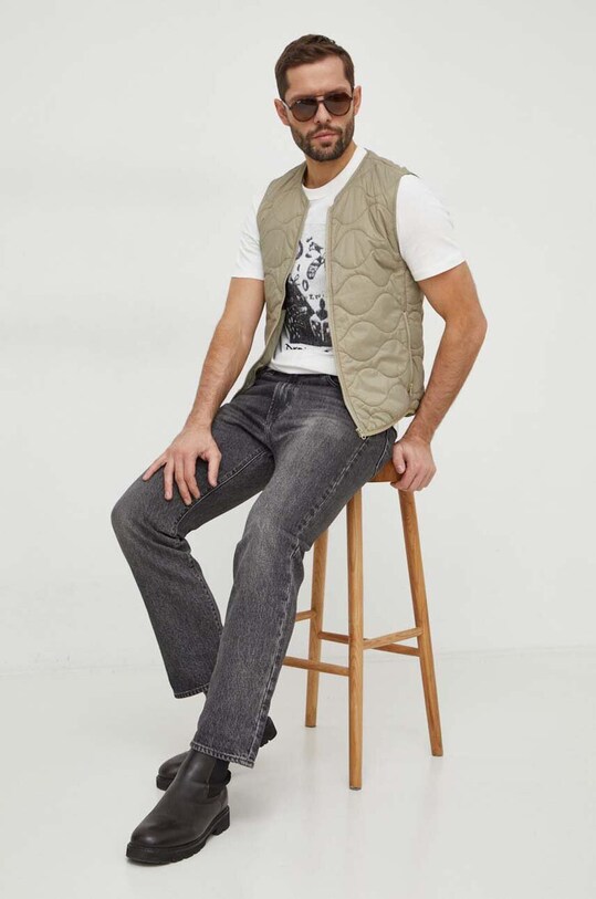 Хлопковая футболка Desigual 24SMTK08 бежевый SS24