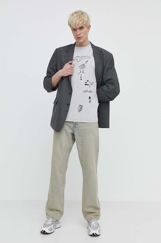 Хлопковая футболка Desigual JAVIER 24SMTK43 серый SS24