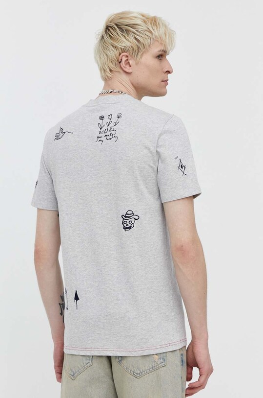 Îmbrăcăminte Desigual tricou din bumbac JAVIER 24SMTK43 gri