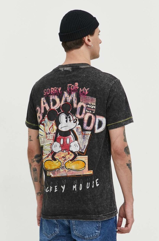 Îmbrăcăminte Desigual tricou din bumbac x Disney 24SMTK29 negru