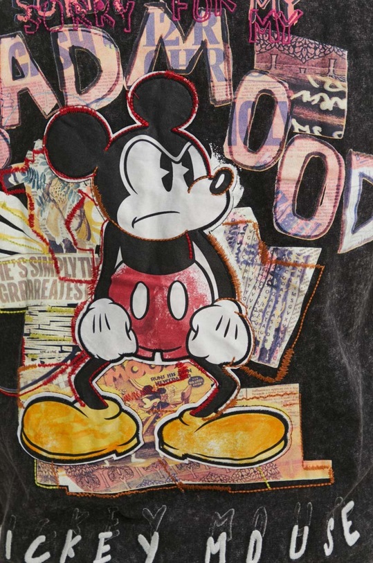 Bavlněné tričko Desigual x Disney MICKEY BAD MOOD 24SMTK29