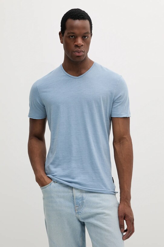 Sisley t-shirt in cotone blu 3WF0S4001