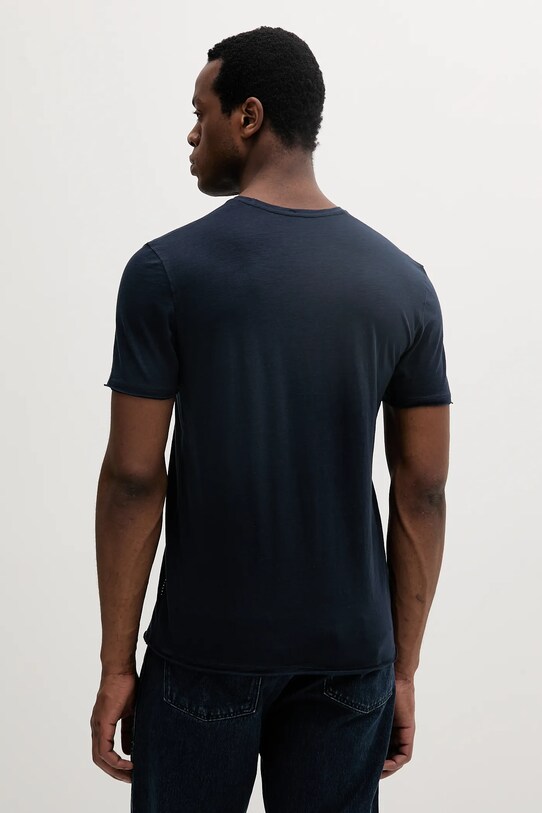 Odzież Sisley t-shirt bawełniany 3WF0S4001 granatowy