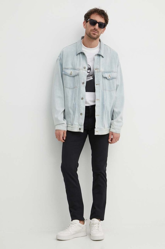 Sisley t-shirt bawełniany 3WF0S103M beżowy SS24