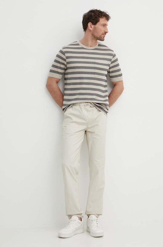 Sisley t-shirt 3VEHS103R beżowy SS24