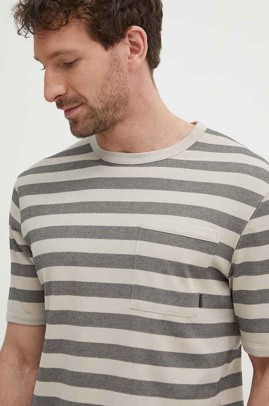 Sisley t-shirt beżowy 3VEHS103R