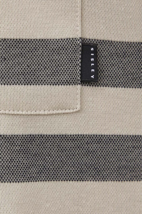 Sisley t-shirt 3VEHS103R beżowy