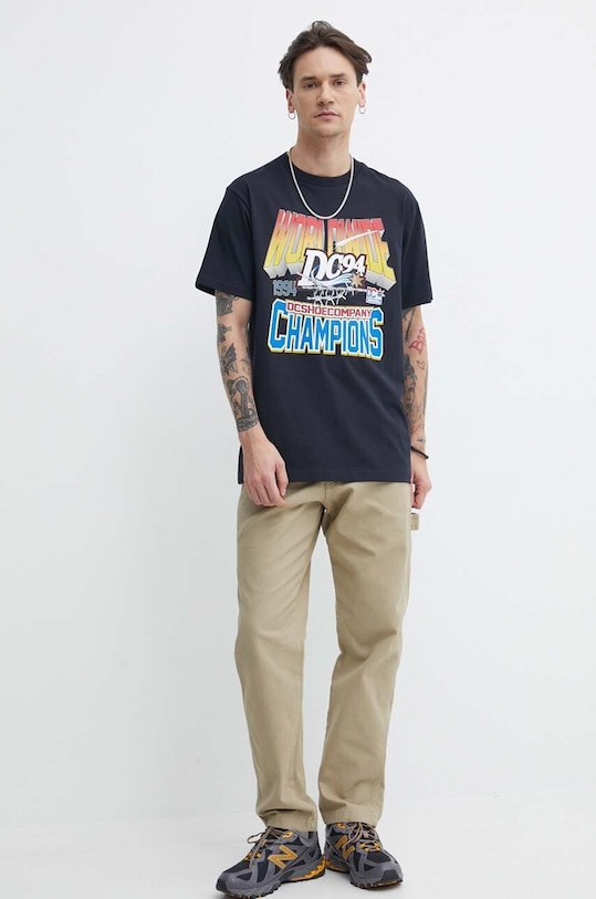 DC t-shirt bawełniany The Champs ADYZT05343 czarny SS24
