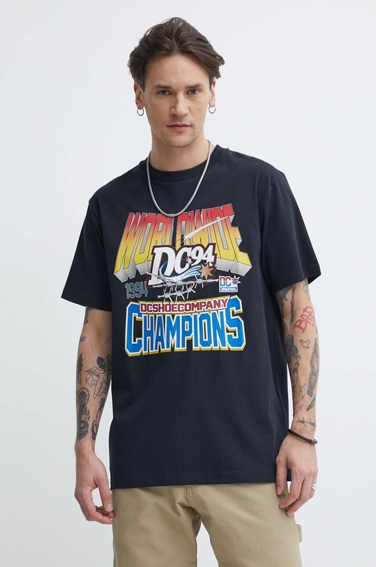 DC t-shirt bawełniany The Champs czarny ADYZT05343