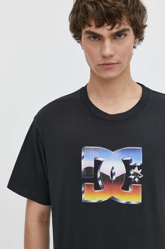 DC t-shirt bawełniany nadruk czarny ADYZT05355