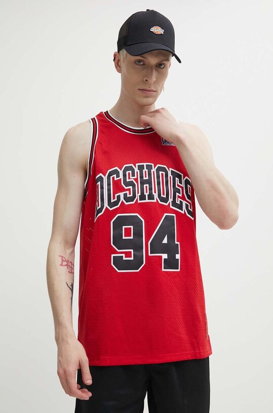 DC tricou Shy Town imprimeu rosu ADYKT03230