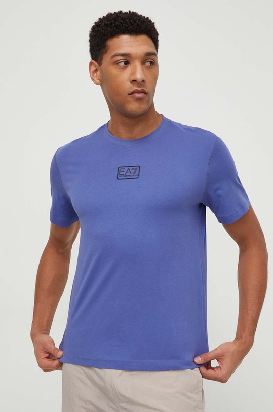 EA7 Emporio Armani t-shirt bawełniany niebieski PJ02Z.3DPT05.1557