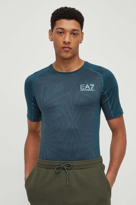 Tričko EA7 Emporio Armani potisk zelená PJMDZ.3DPT19.1821