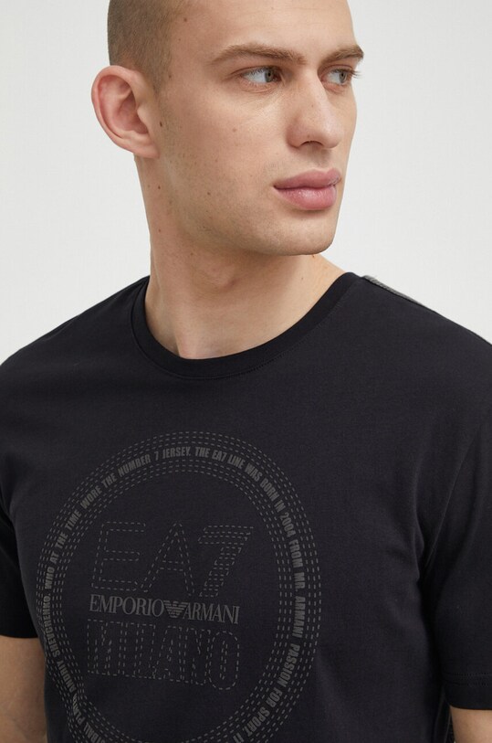 EA7 Emporio Armani t-shirt bawełniany czarny PJTJZ.3DPT39.1200
