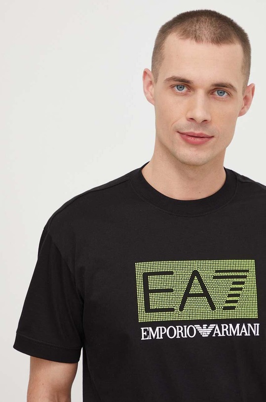 Pamučna majica EA7 Emporio Armani crna PJFBZ.3DPT40.1200
