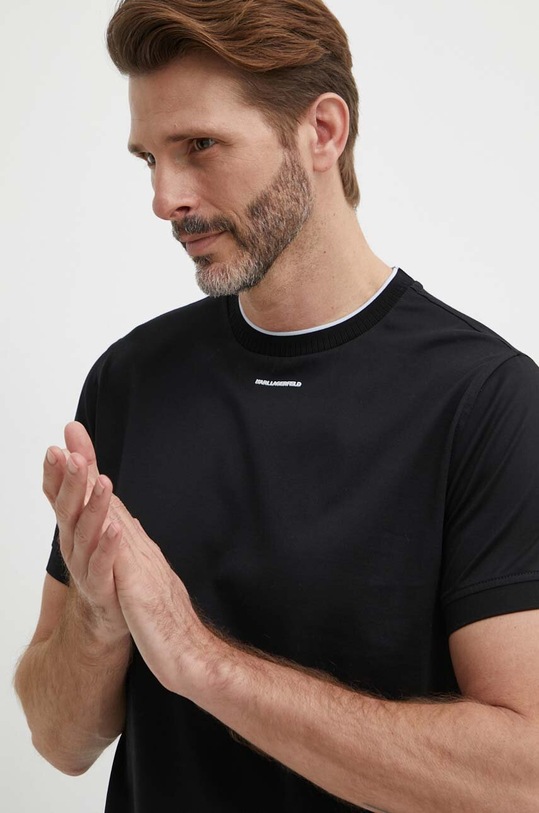 Karl Lagerfeld t-shirt bawełniany czarny 542200.755002