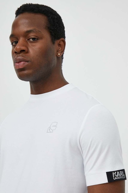 Karl Lagerfeld t-shirt z elastanem biały 542221.755024
