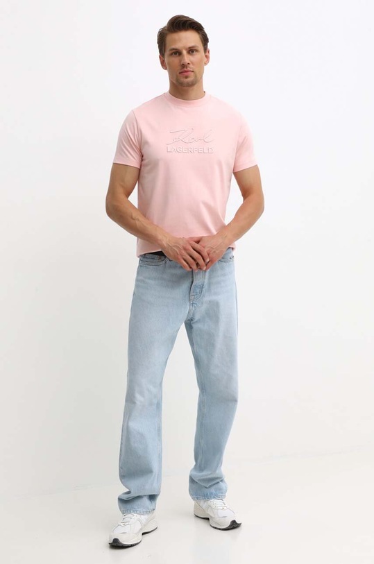 Karl Lagerfeld t-shirt bawełniany 542225.755030 różowy SS24