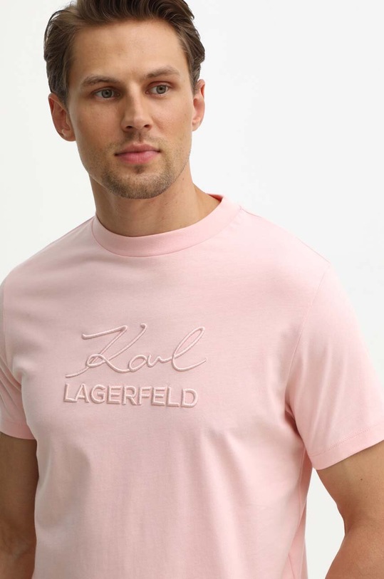 Karl Lagerfeld t-shirt bawełniany różowy 542225.755030