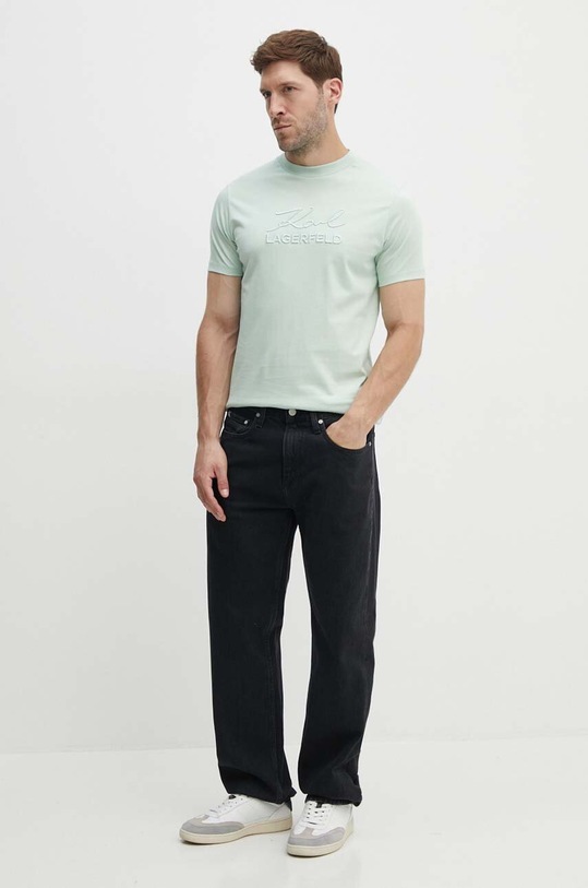 Karl Lagerfeld t-shirt bawełniany 542225.755030 zielony SS24
