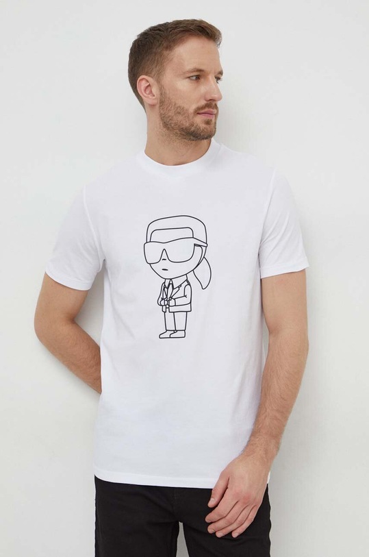 Tričko Karl Lagerfeld potisk bílá 542221.755054