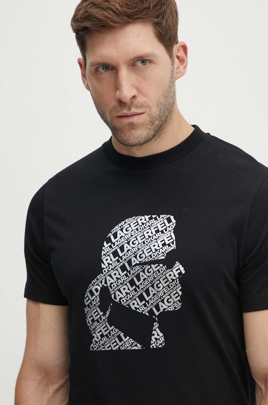 Karl Lagerfeld t-shirt bawełniany nadruk czarny 542224.755082