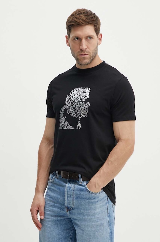 Karl Lagerfeld t-shirt bawełniany czarny 542224.755082