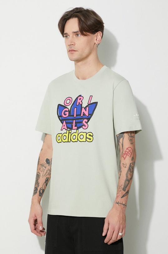 Бавовняна футболка adidas Originals зелений IS0231