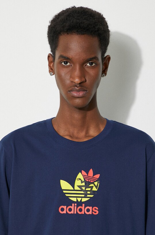 Памучна тениска adidas Originals Supply Short Sleeve Tee IS0233 тъмносин