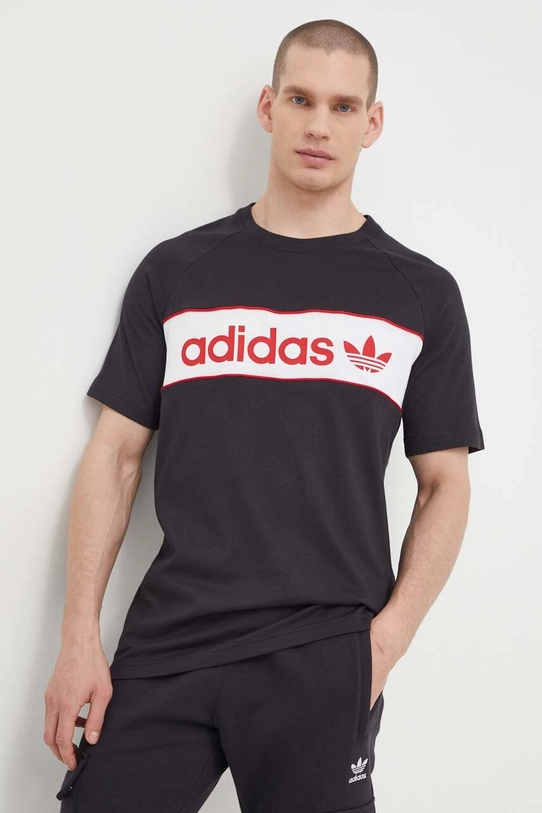 Бавовняна футболка adidas Originals IS1404 чорний SS24