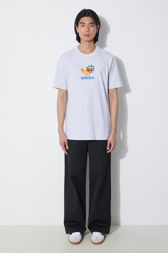 Бавовняна футболка adidas Originals IS2912 сірий SS24