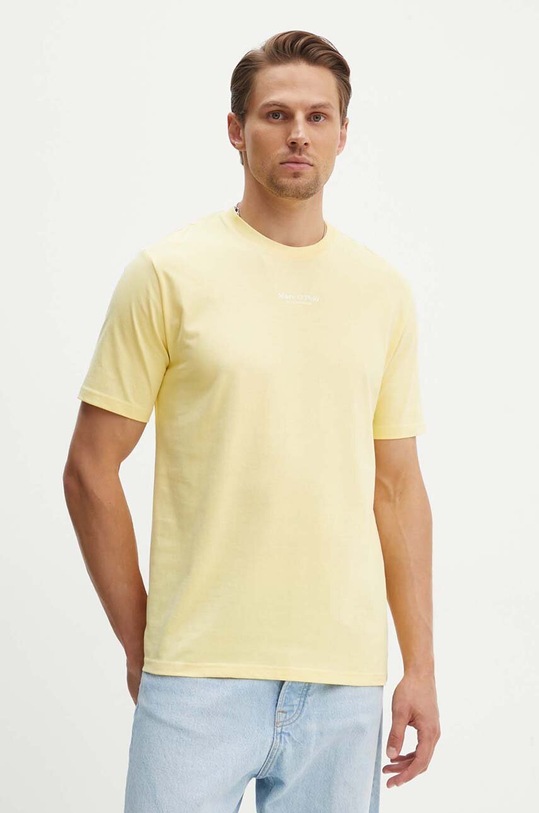 Marc O'Polo t-shirt bawełniany nadruk żółty 421201251034