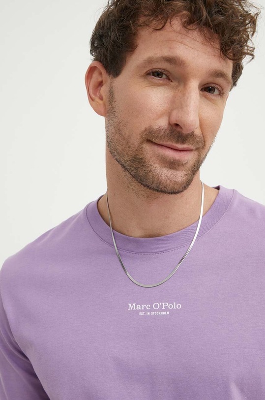Marc O'Polo t-shirt bawełniany fioletowy 421201251034
